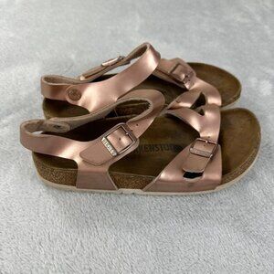 Birkenstock Rio AS Kids Electric Metallic Pink Girls Size 37 EU